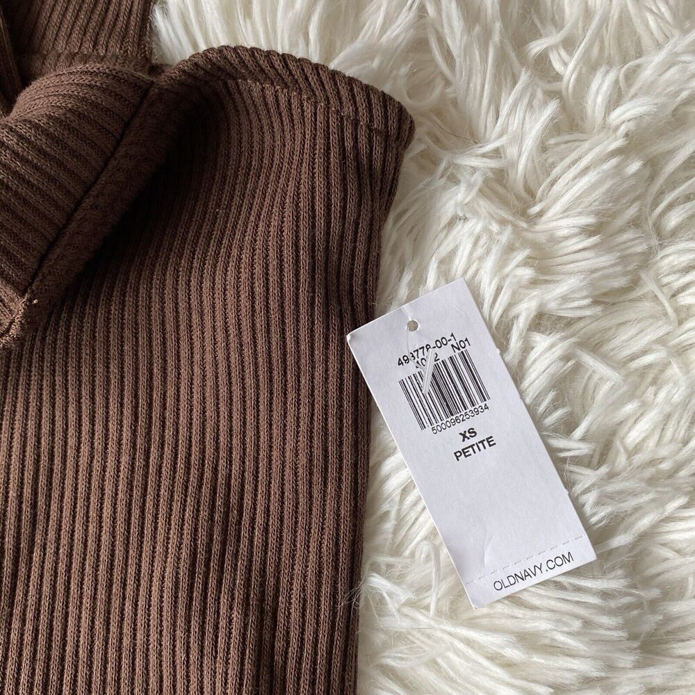 Old Navy Ribbed Midi Dress in Brown, Size Petite XS - Picture 4 of 9